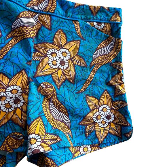 Anthropologie Elevenses Shorts Women 8 Floral Birds Hawaiian Tropical Resortwear - Picture 6 of 12
